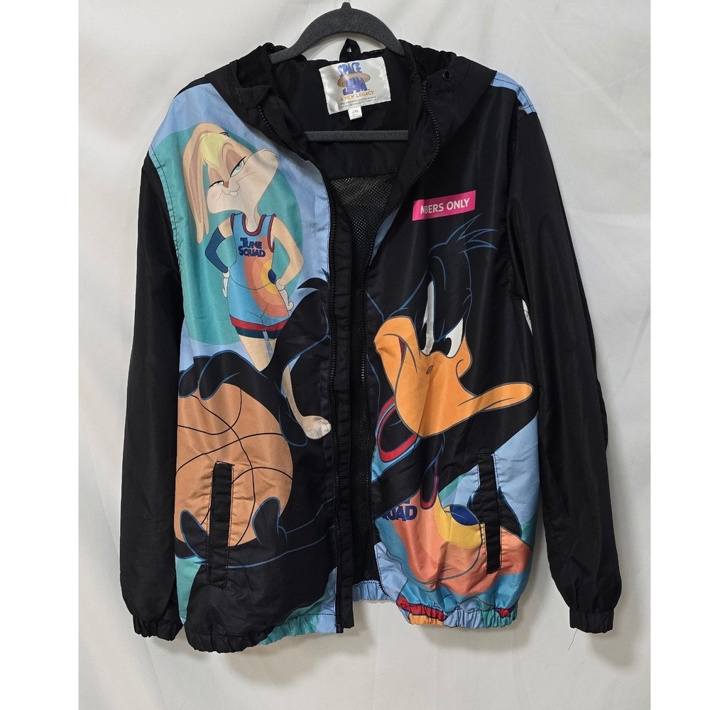 Space Jam Member‎ only men 2XL jacket hooded windbreaker Looney Tunes READ